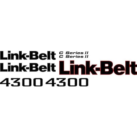 Aftermarket New Link-Belt 4300 Series C Excavator Decal Set with C Series II Decals LBLS4300-2DECALSET